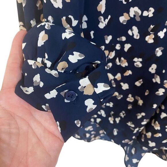 Stitch fix new with tags Lush two XL, long sleeve blouse, blue taupe - Picture 4 of 7